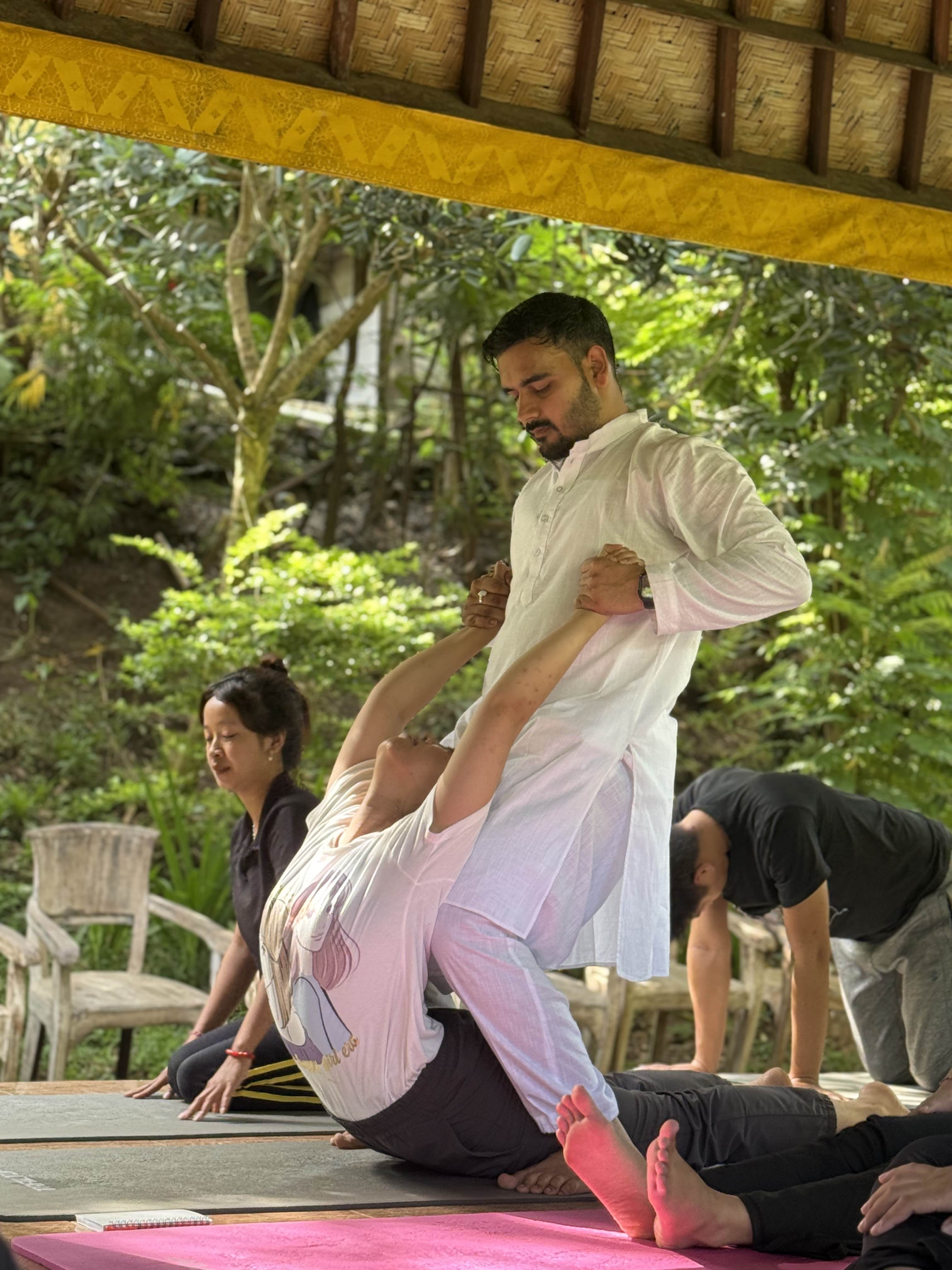 Yoga class at Varenya yogpeeth